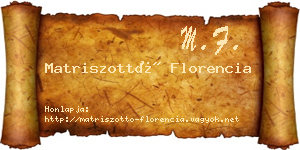Matriszottó Florencia névjegykártya